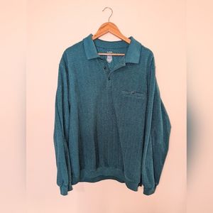 David Taylor Vintage Teal Long Sleeve Collared Shirt Size XL